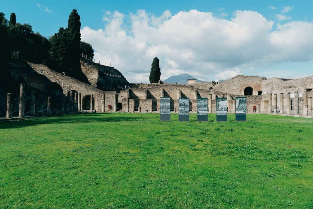 Pompeii ruins with Mount Vesuvius, Italy