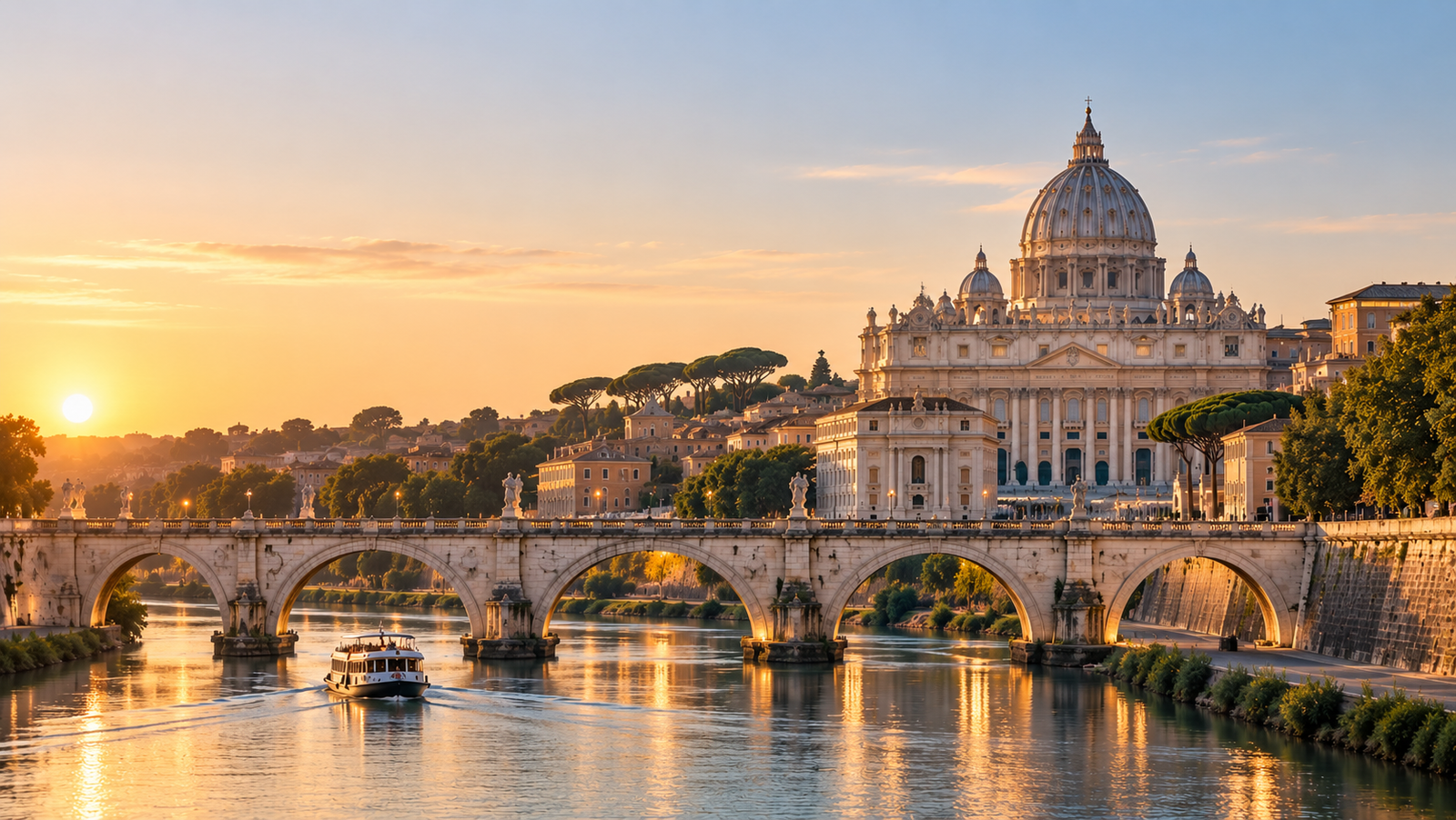 Private chauffeur service Italy with scenic Rome view