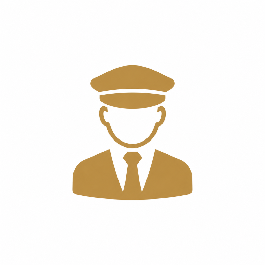 Professional private chauffeur driver icon