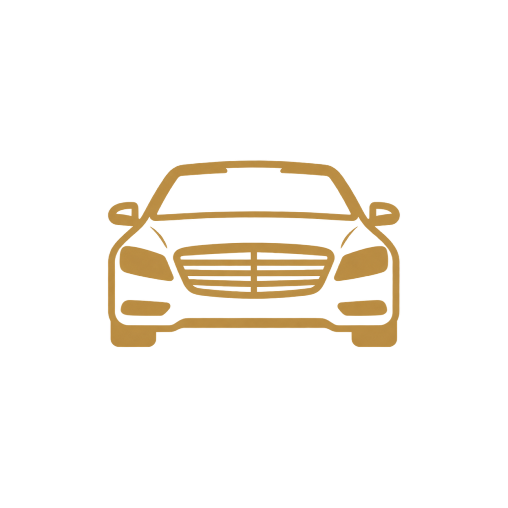 Comfortable private chauffeur vehicle icon