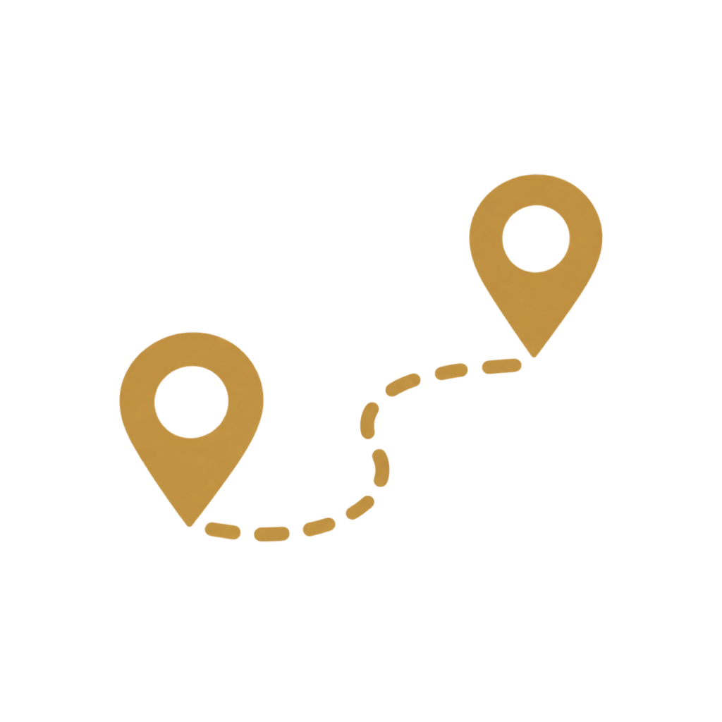 e door-to-door private transfer route icon