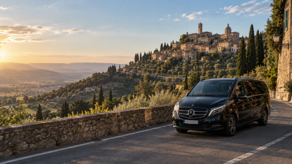 Private tours Italy with professional driver in Italian countryside
